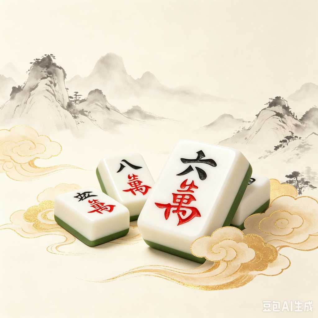 gradient green mahjong set